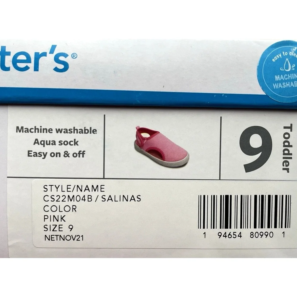 Carters‎ Toddler Girls Salinas Closed Toe Slip-on Sandal Size 9 Pink Lightweight